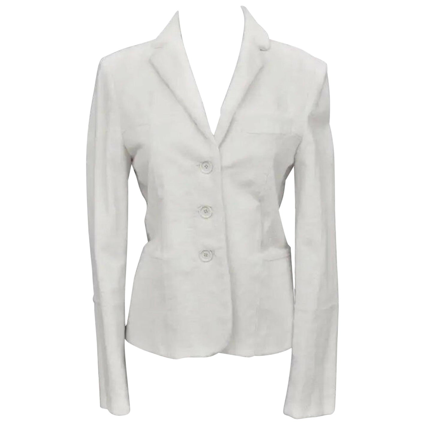 F/W 2001 Vintage Tom Ford for Gucci White Sheared Mink Fur Blazer For Sale