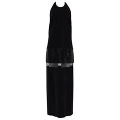 Abito lungo nero impreziosito da cristalli Versace P/E 2015 42 - 6