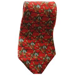 Salvatore Ferragamo red aviator tie