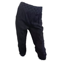 Chanel 1990s Size 40 Suede Leather Black Knickers Vintage 90s Shorts Capri