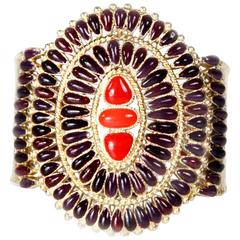 Chanel Bracelet manchette Gripoix en verre rouge 14A, 2 450 $, Dallas 2014