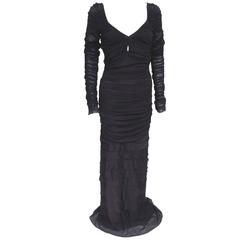 Gucci Tom Ford Gothic 2002 Collection Ruched Backless Dress 42 Uk 8-10  
