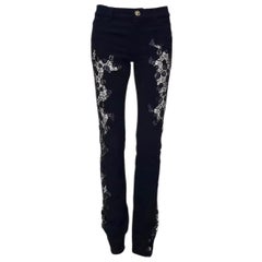 S/S 2013 Look # 15 Versace Black Lace Pannel Jeans Size 26