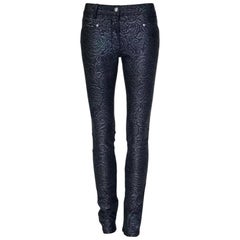 S/S 2014 Look #5 Versace Black Floral Print Slim Jeans Pants Size 26