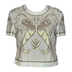 Look P/E 2012#26 Crop Top in pelle con borchie Versace Taglia IT 44