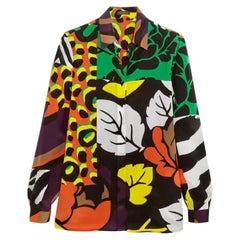 Versace Printed 100% Silk Button Up Shirt 38 - 4