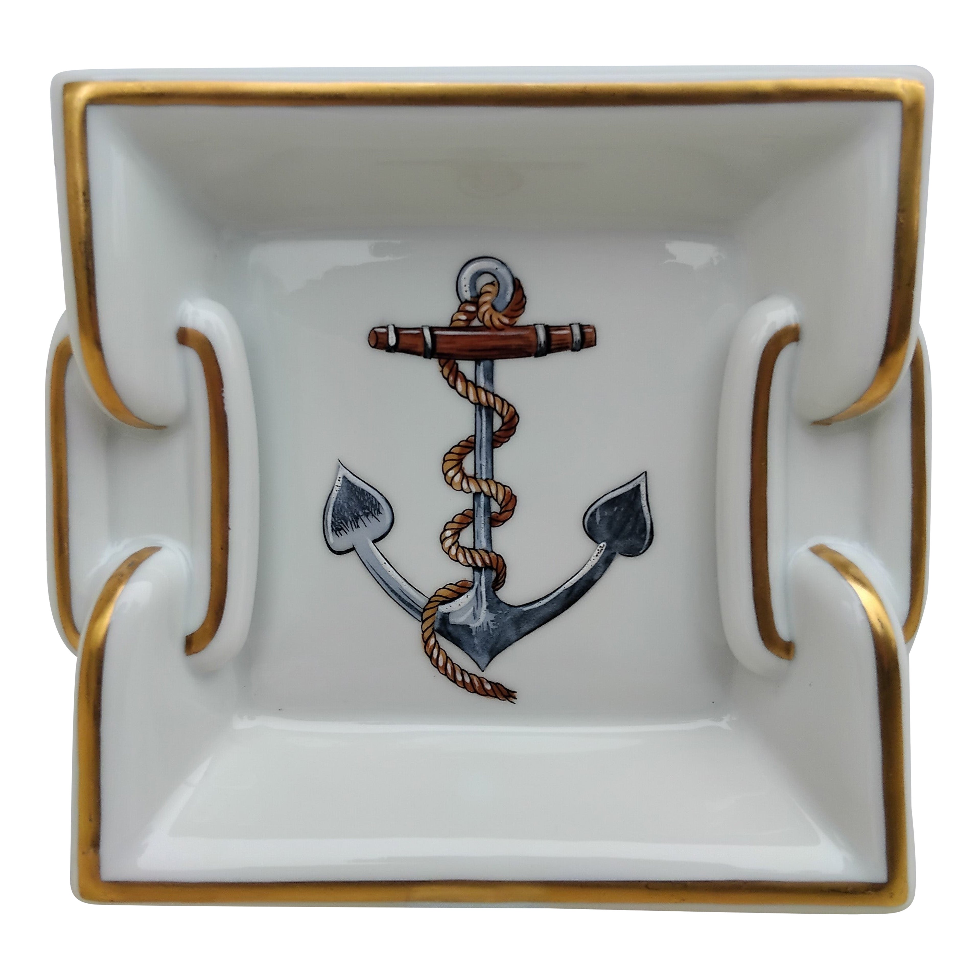 Hermès Anchor Chaine d'Ancre Navy Theme Tray Cigar Ashtray