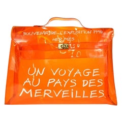 Hermes Orange Vinyl Kelly Beach Bag