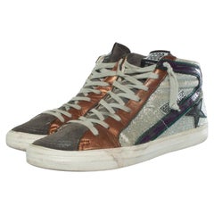 Golden Goose, zapatillas altas con purpurina