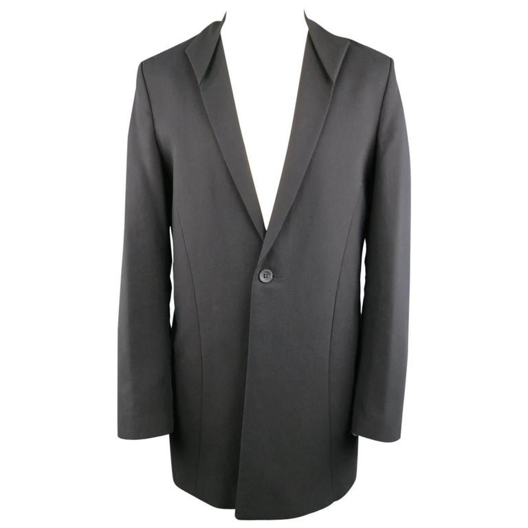 Men's THAMANYAH Coat - US38 IT48 Black Cotton Linen Jacket at 1stDibs ...