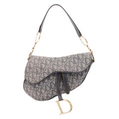 Dior Saddle Vintage Navy Oblique with Multicolor Silk Lining