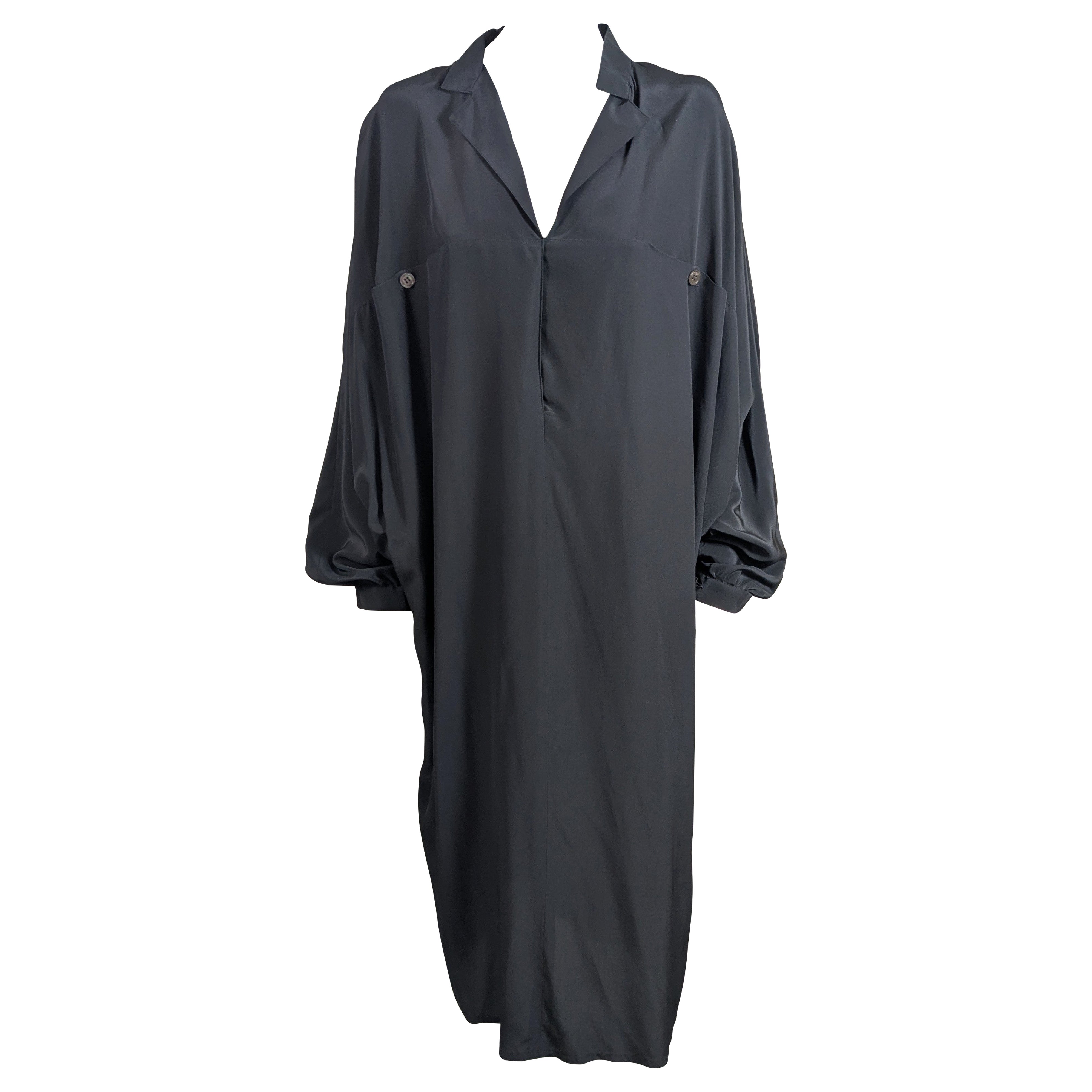 Gianfranco Ferre Silk Crepe Dolman Sleeve Dress For Sale
