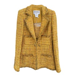 Chanel New CC Gripoix Buttons Marigold Tweed Jacket 36 FR