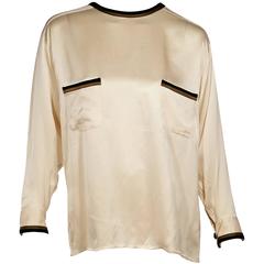 Ivory Vintage Chanel Silk Top 10