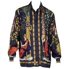 Multicolor Vintage Hermes Printed Silk Top 2