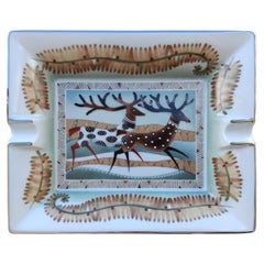 Hermès Reindeer Tray Cigar Ashtray in Porcelain Great North Alaska Canada