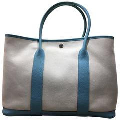 Hermes Bi color Canvas Garden Party Tote Bag