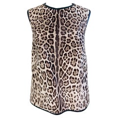 Emilio Pucci Pre Fall 2013 Runway Calf Hair Size 8 / 10 Leopard Print Blouse Top