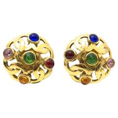 Chanel Vintage Multi-color Clip Earrings 6