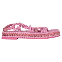 CHANEL pink cord 22C DUBAI ROPE Shoes 38