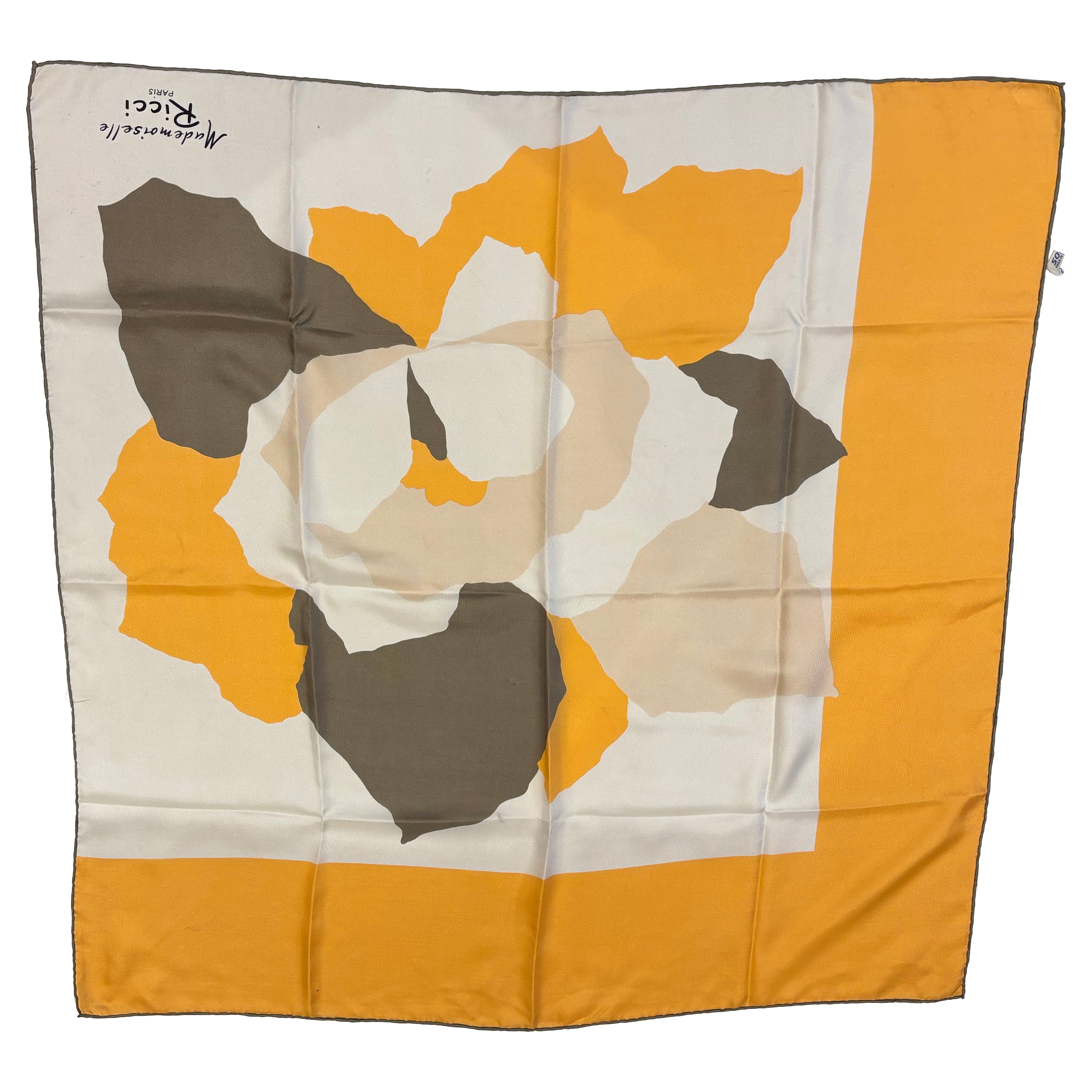 Mademoiselle Ricci de Nina Ricci 1970s Silk Scarf 30"x30" en venta