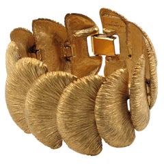 Balenciaga Paris Vintage Gilded Textured Bracelet