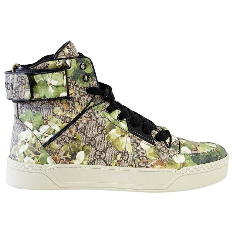 GUCCI Shoe Men's Blooms Monogram Canvas Blooms High Top Sneaker 9 G at  1stDibs | gucci monogram high top sneakers, gucci blooms shoes, gucci bloom high  top sneakers