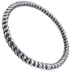 Vintage Danish Silver Rope Modernist Bracelet Bangle Vintage Danish Silver Rope Modernist Bracelet Bangle