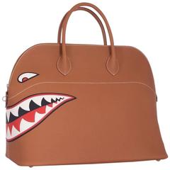 Used Limited Edition Hermes Shark Bolide Gold Unisex Bag