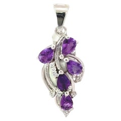 Colgante de amatista en racimo para regalo del Día de la Madre en plata 925