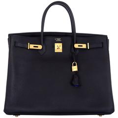 Hermes Birkin 40cm Black With Blue Electric Gold Hardware Two Tone Special Order