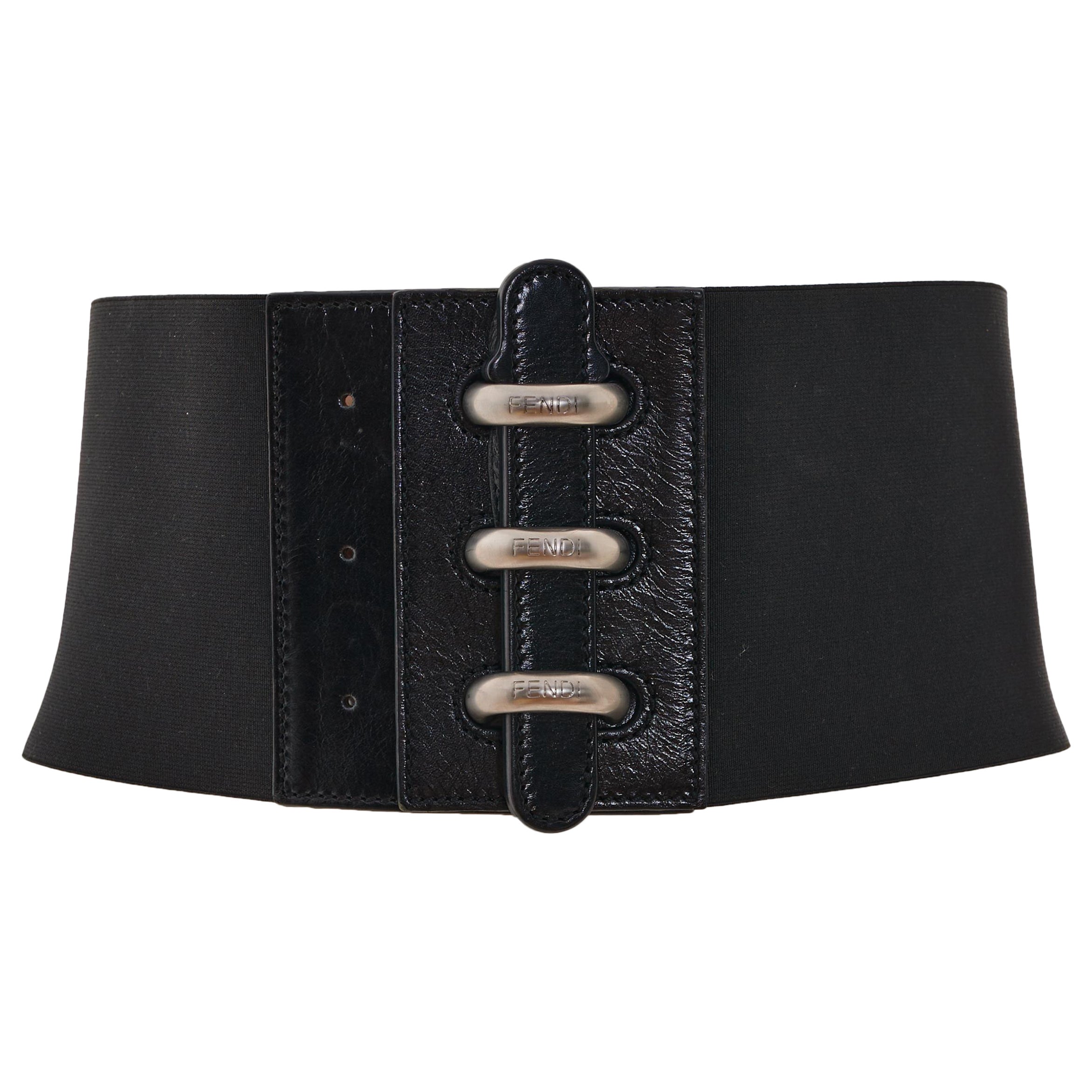 Fendi by Karl Lagerfield Black Leather Waistband