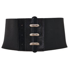 Fendi by Karl Lagerfield Cintura de piel negra