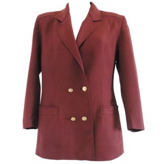 Gucci Giacca di lana marrone con hardware dorato