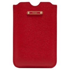 Fendi Red Leather Logo Phone Cover