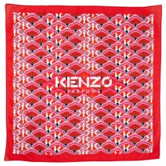 Fazzoletto quadrato in cotone con stampa all-over di Kenzo Red