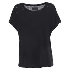 I.AT&T L.A. T-Shirt court en coton vieilli noir