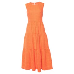 Roksanda Ilincic - Robe longue sans manches en tweed de coton orange S