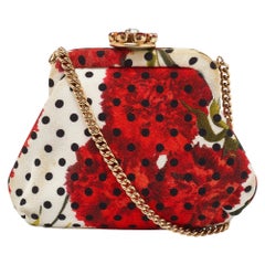 Dolce & Gabbana Multicolor Fabric Embellished Chain Coin Purse