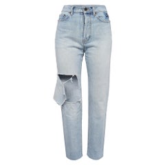 Saint Laurent Light Blue Ripped Denim Jeans M Waist 28"