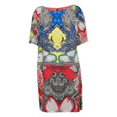 Class by Roberto Cavalli Multicolor Printed Crepe Mini Shift Dress L