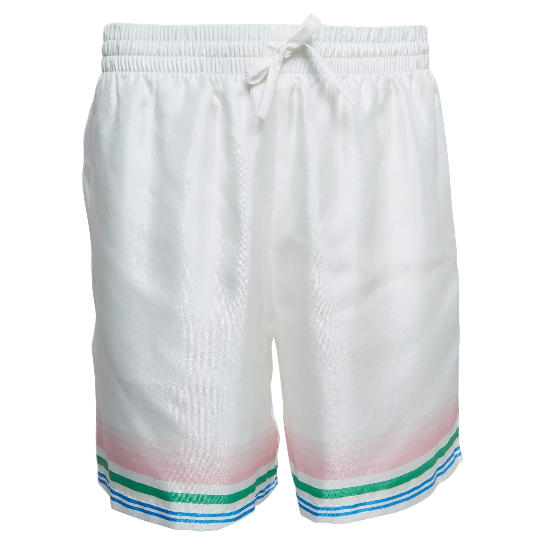 Casablanca Tennis Club Gestreifte Satin Shorts aus Satin L