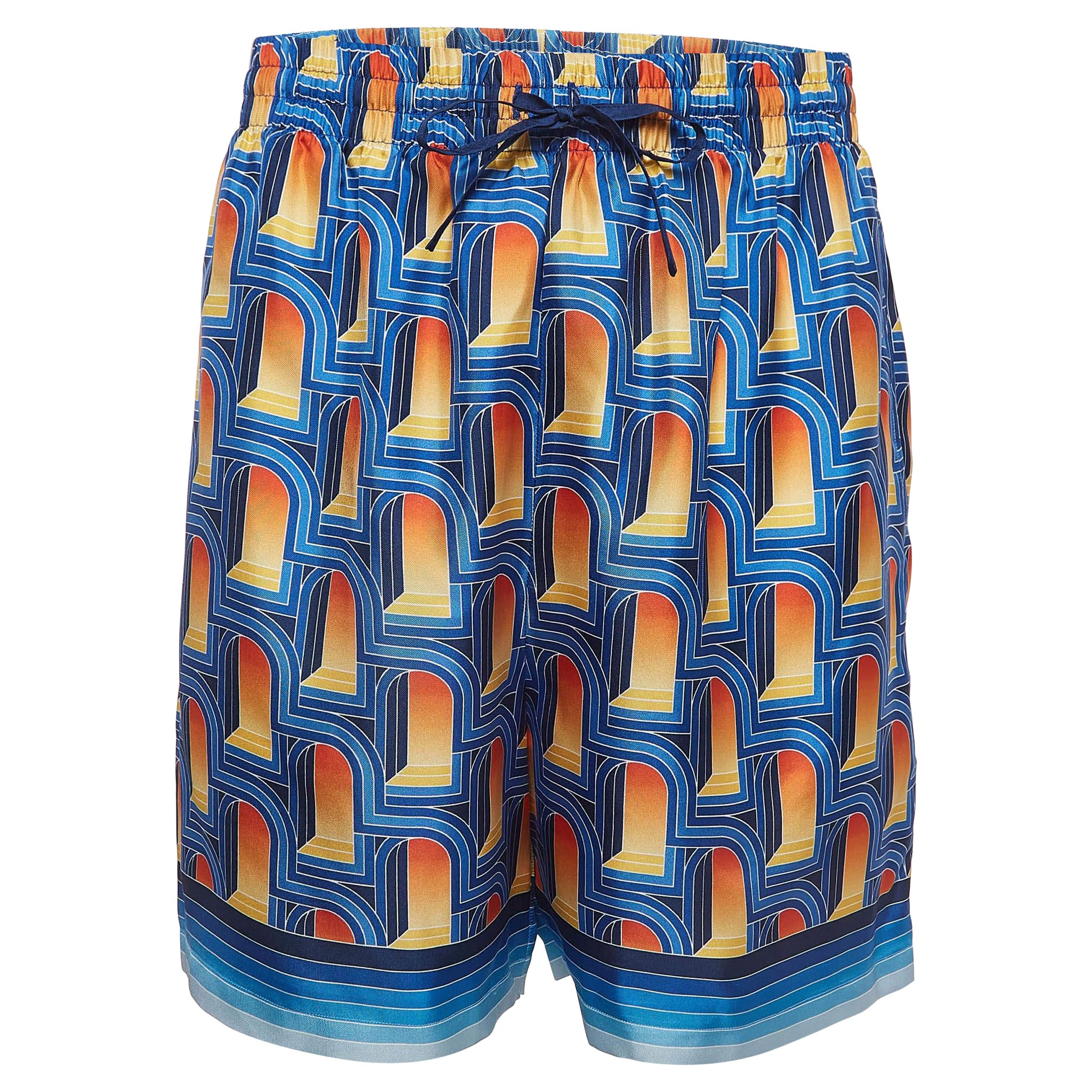Casablanca Multicolor Printed Silk Shorts L