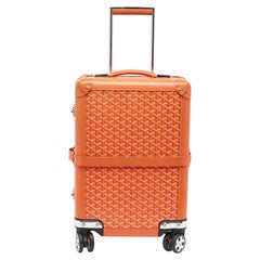 Goyard Orange Goyardine Coated Canvas Bourget PM Trolley Case