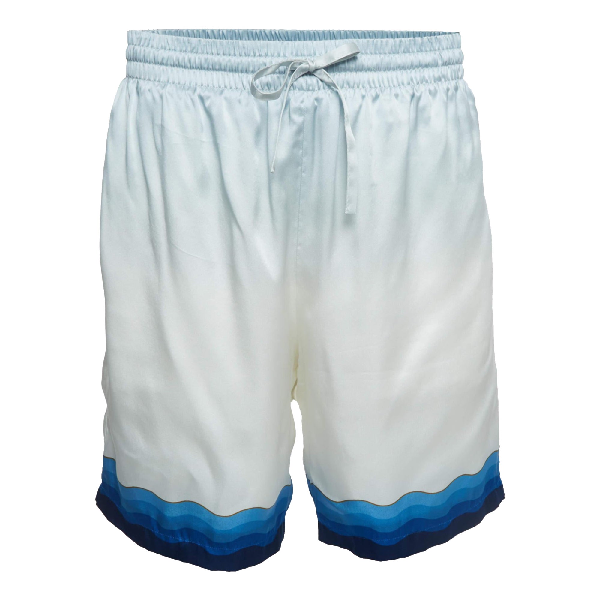 Casablanca Blaue bedruckte Tennisschläger aus Satin und Seide aus Seide L