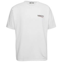 T-shirt Balenciaga surdimensionné en coton imprimé blanc S