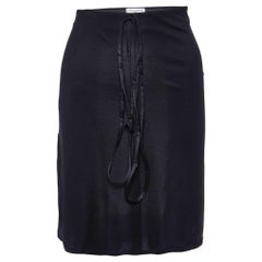 Dolce & Gabbana Mare Schwarzer Jersey-Rock mit Krawattendetail aus Jersey XL