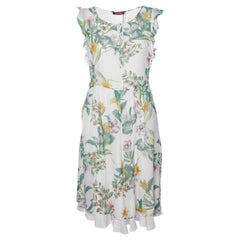 Max Mara Studio Multicolor Floral Printed Silk Short Dress L