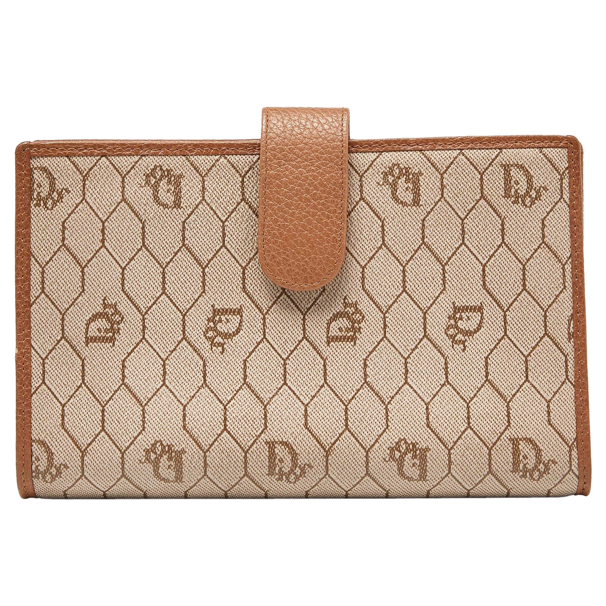 Dior Beige Coated Canvas and Leather Agenda Cover