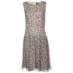 Max Mara Studio Pale Pink Printed Silk Sleeveless Dress M